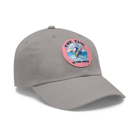 The Tug Is The Drug Dad Hat with Leather Patch, Casual Dad Cap, Summer Hat, Beachwear Accessory, Gift for Dad, Fishing Cap, Everyday Wear - Get Tight Gear