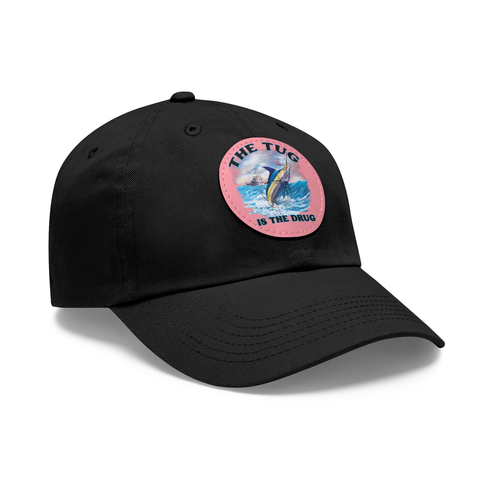The Tug Is The Drug Dad Hat with Leather Patch, Casual Dad Cap, Summer Hat, Beachwear Accessory, Gift for Dad, Fishing Cap, Everyday Wear - Get Tight Gear