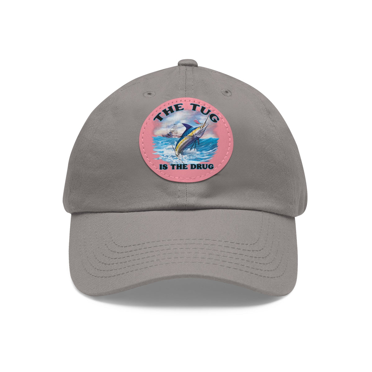 The Tug Is The Drug Dad Hat with Leather Patch, Casual Dad Cap, Summer Hat, Beachwear Accessory, Gift for Dad, Fishing Cap, Everyday Wear - Get Tight Gear