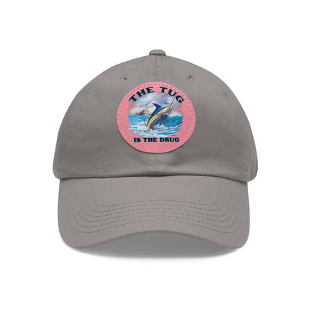 The Tug Is The Drug Dad Hat with Leather Patch, Casual Dad Cap, Summer Hat, Beachwear Accessory, Gift for Dad, Fishing Cap, Everyday Wear - Get Tight Gear