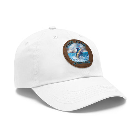 The Tug Is The Drug Dad Hat with Leather Patch, Casual Dad Cap, Summer Hat, Beachwear Accessory, Gift for Dad, Fishing Cap, Everyday Wear - Get Tight Gear
