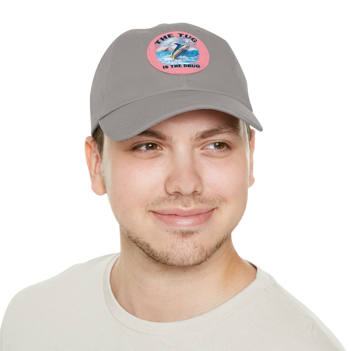 The Tug Is The Drug Dad Hat with Leather Patch, Casual Dad Cap, Summer Hat, Beachwear Accessory, Gift for Dad, Fishing Cap, Everyday Wear - Get Tight Gear