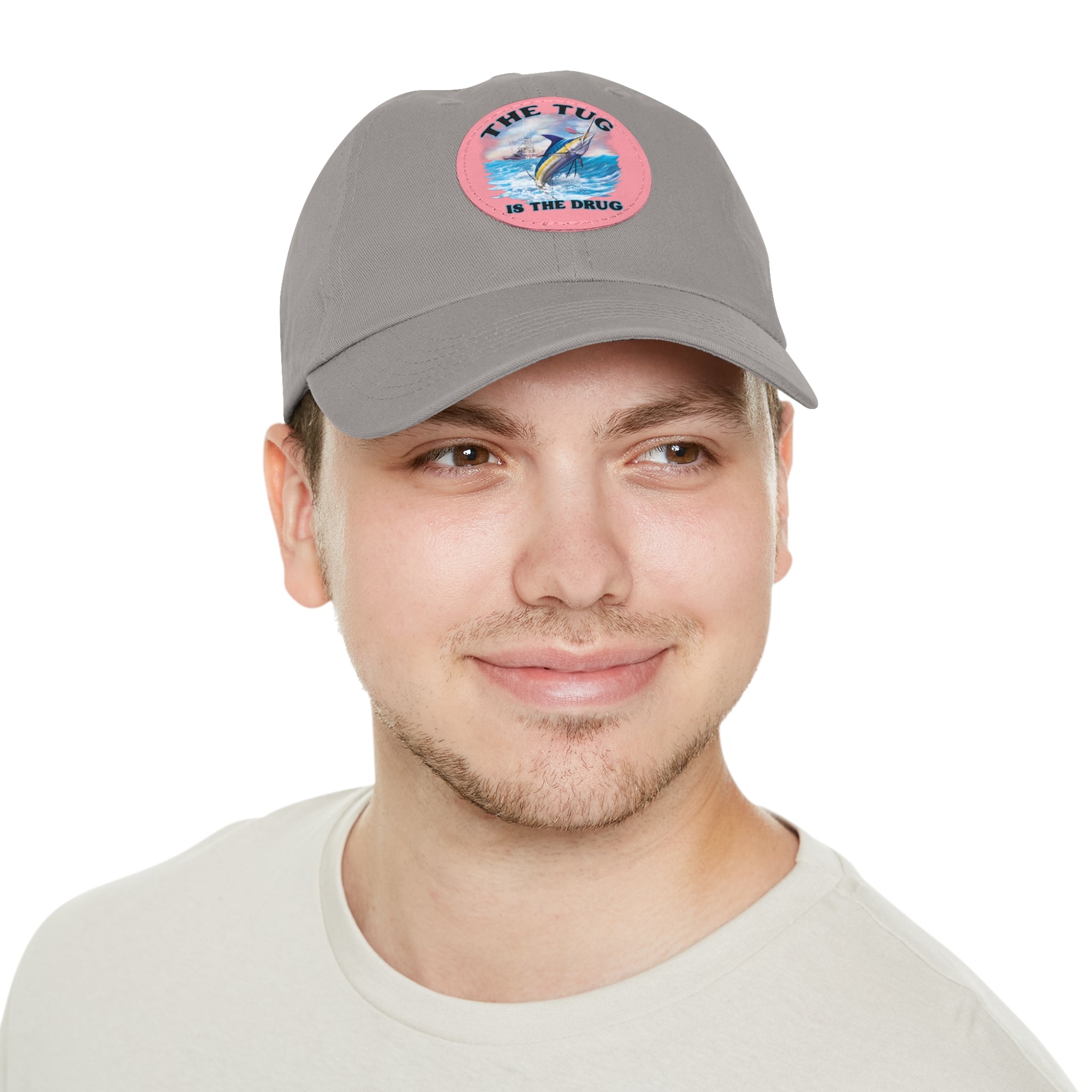 The Tug Is The Drug Dad Hat with Leather Patch, Casual Dad Cap, Summer Hat, Beachwear Accessory, Gift for Dad, Fishing Cap, Everyday Wear - Get Tight Gear