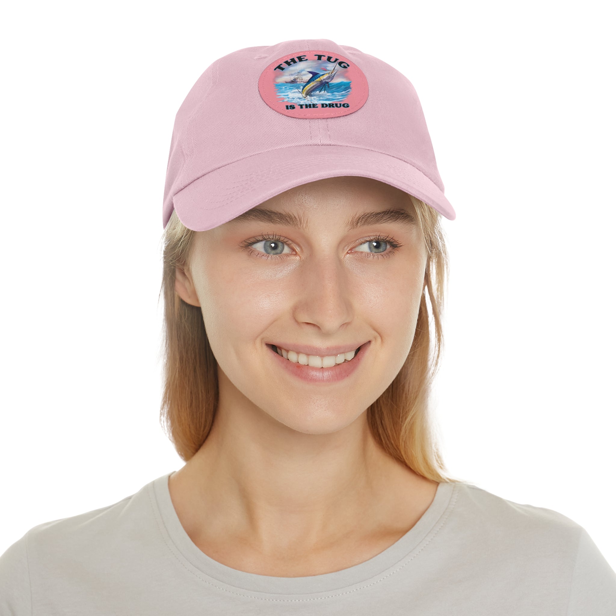The Tug Is The Drug Dad Hat with Leather Patch, Casual Dad Cap, Summer Hat, Beachwear Accessory, Gift for Dad, Fishing Cap, Everyday Wear - Get Tight Gear
