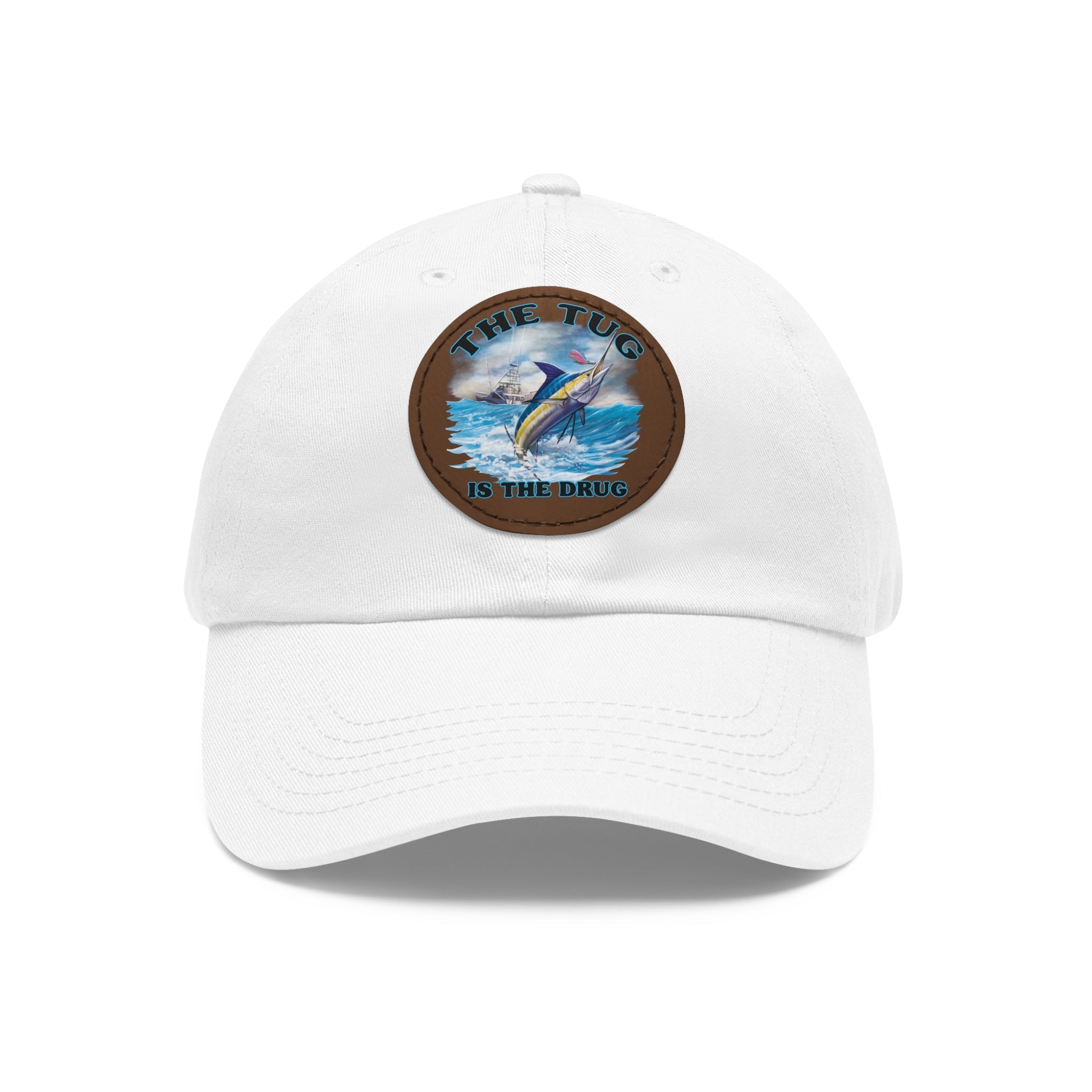 The Tug Is The Drug Dad Hat with Leather Patch, Casual Dad Cap, Summer Hat, Beachwear Accessory, Gift for Dad, Fishing Cap, Everyday Wear - Get Tight Gear