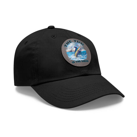 The Tug Is The Drug Dad Hat with Leather Patch, Casual Dad Cap, Summer Hat, Beachwear Accessory, Gift for Dad, Fishing Cap, Everyday Wear - Get Tight Gear