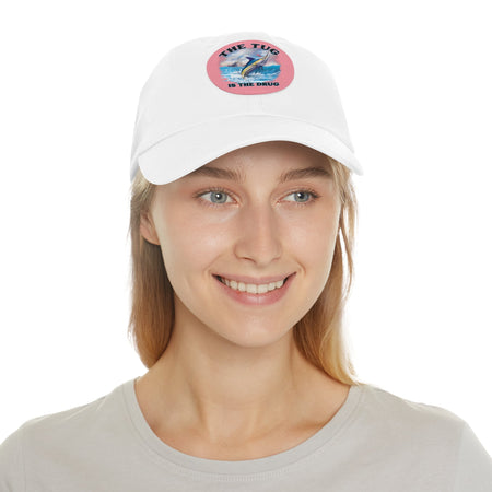 The Tug Is The Drug Dad Hat with Leather Patch, Casual Dad Cap, Summer Hat, Beachwear Accessory, Gift for Dad, Fishing Cap, Everyday Wear - Get Tight Gear