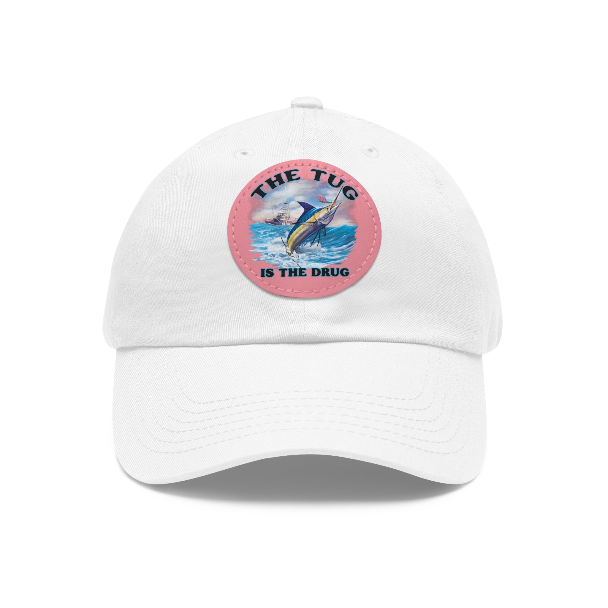 The Tug Is The Drug Dad Hat with Leather Patch, Casual Dad Cap, Summer Hat, Beachwear Accessory, Gift for Dad, Fishing Cap, Everyday Wear - Get Tight Gear