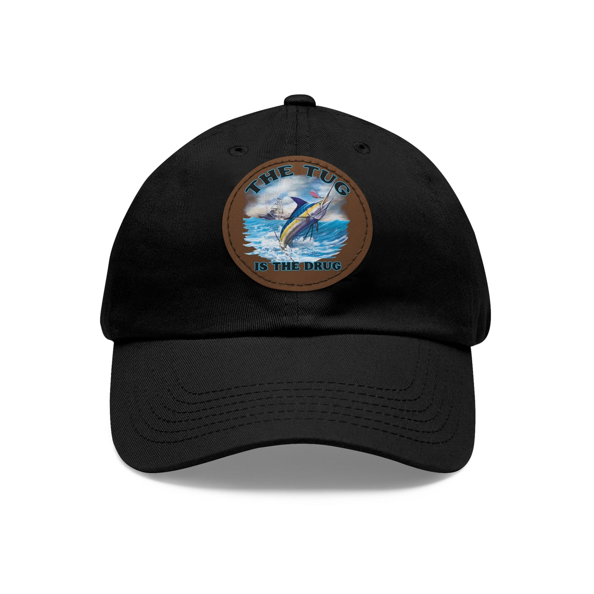 The Tug Is The Drug Dad Hat with Leather Patch, Casual Dad Cap, Summer Hat, Beachwear Accessory, Gift for Dad, Fishing Cap, Everyday Wear - Get Tight Gear