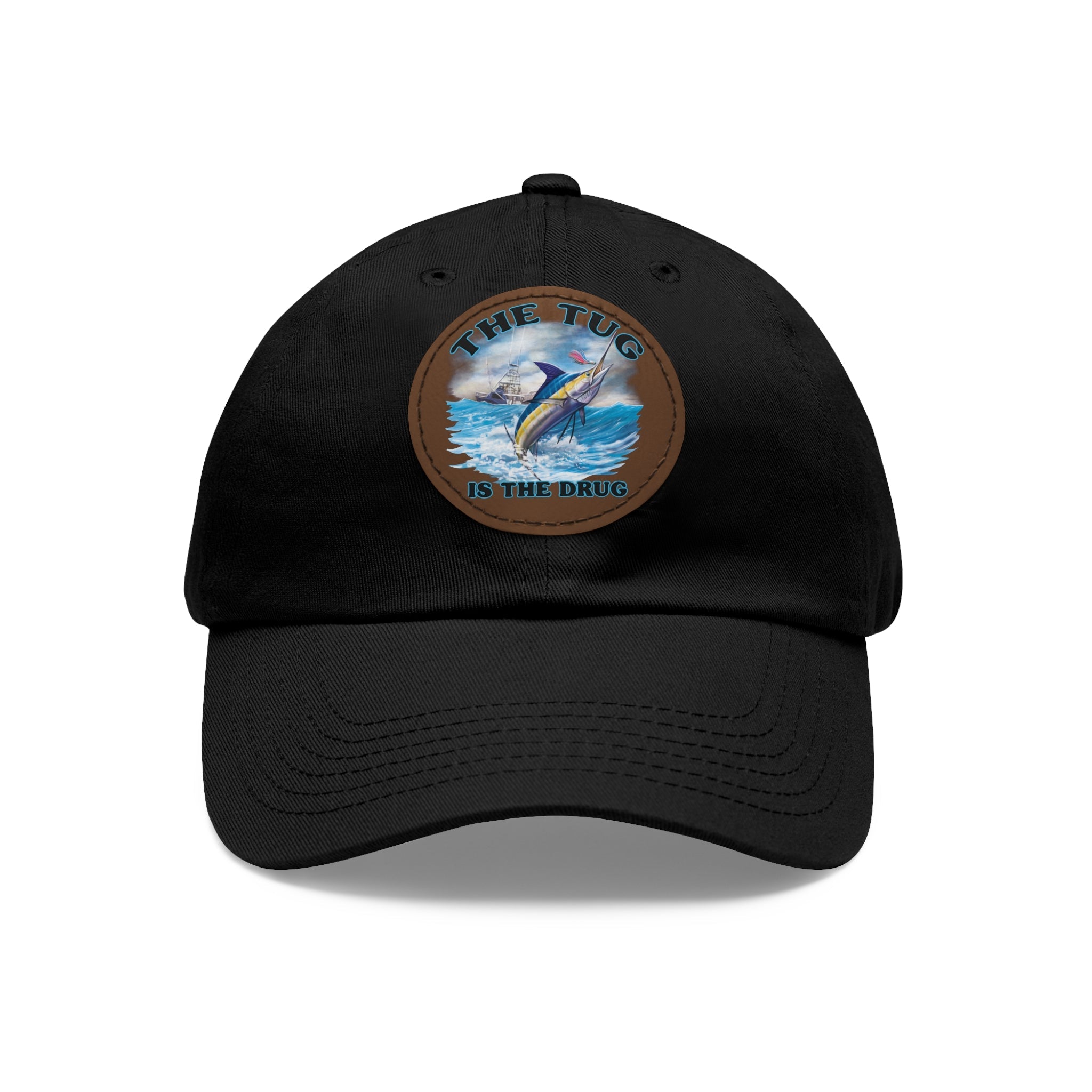 The Tug Is The Drug Dad Hat with Leather Patch, Casual Dad Cap, Summer Hat, Beachwear Accessory, Gift for Dad, Fishing Cap, Everyday Wear - Get Tight Gear