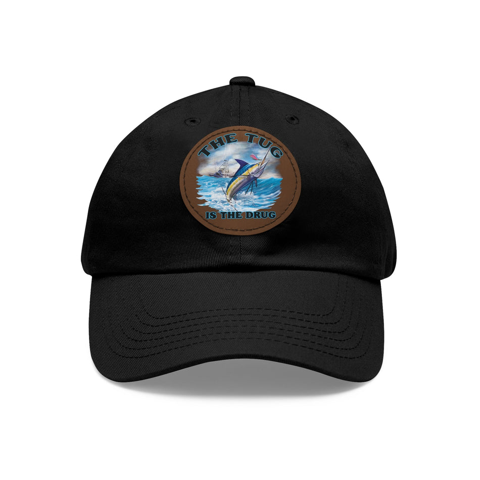 The Tug Is The Drug Dad Hat with Leather Patch, Casual Dad Cap, Summer Hat, Beachwear Accessory, Gift for Dad, Fishing Cap, Everyday Wear - Get Tight Gear