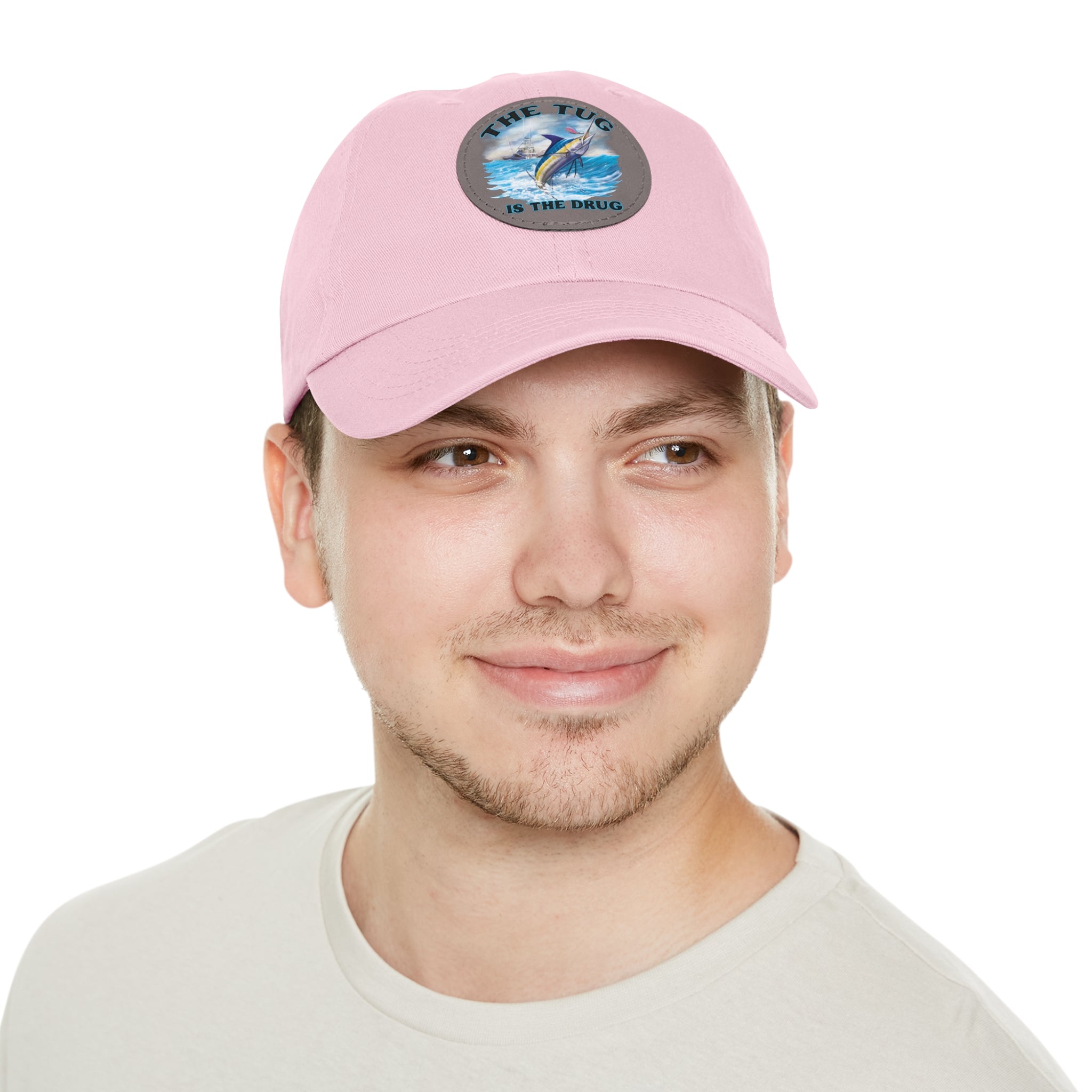 The Tug Is The Drug Dad Hat with Leather Patch, Casual Dad Cap, Summer Hat, Beachwear Accessory, Gift for Dad, Fishing Cap, Everyday Wear - Get Tight Gear
