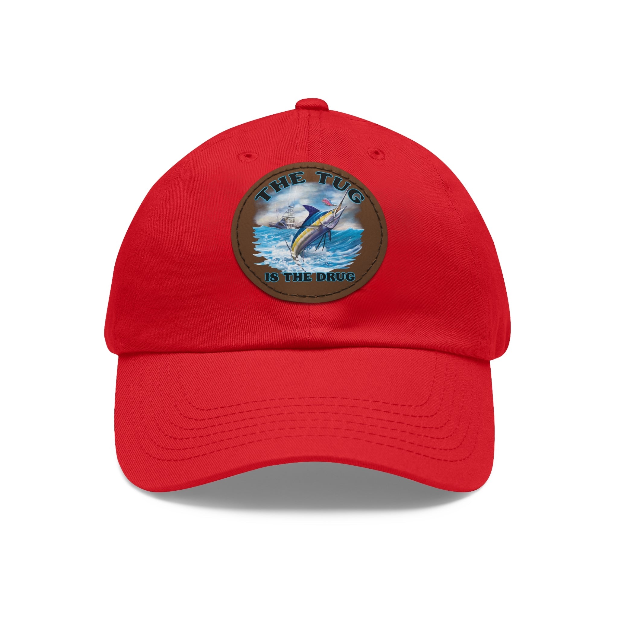 The Tug Is The Drug Dad Hat with Leather Patch, Casual Dad Cap, Summer Hat, Beachwear Accessory, Gift for Dad, Fishing Cap, Everyday Wear - Get Tight Gear