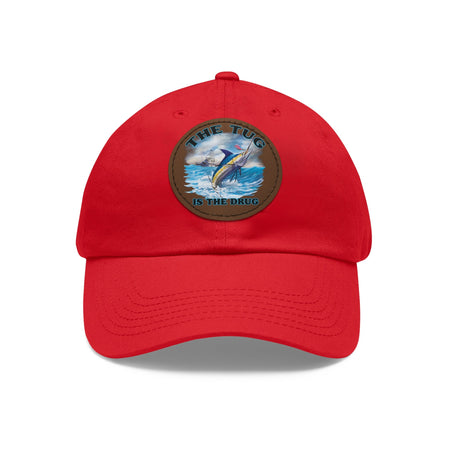 The Tug Is The Drug Dad Hat with Leather Patch, Casual Dad Cap, Summer Hat, Beachwear Accessory, Gift for Dad, Fishing Cap, Everyday Wear - Get Tight Gear