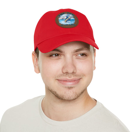 The Tug Is The Drug Dad Hat with Leather Patch, Casual Dad Cap, Summer Hat, Beachwear Accessory, Gift for Dad, Fishing Cap, Everyday Wear - Get Tight Gear