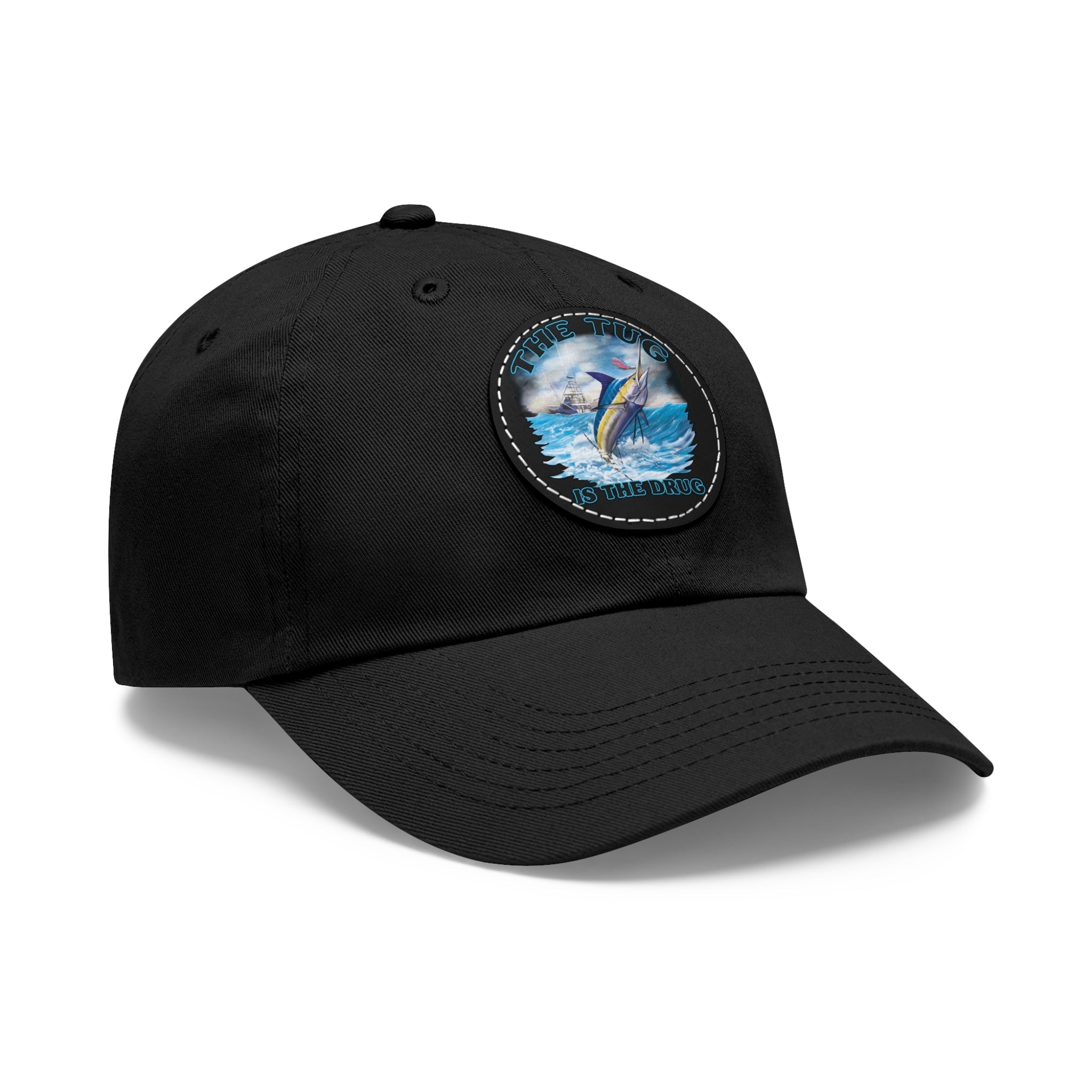 The Tug Is The Drug Dad Hat with Leather Patch, Casual Dad Cap, Summer Hat, Beachwear Accessory, Gift for Dad, Fishing Cap, Everyday Wear - Get Tight Gear