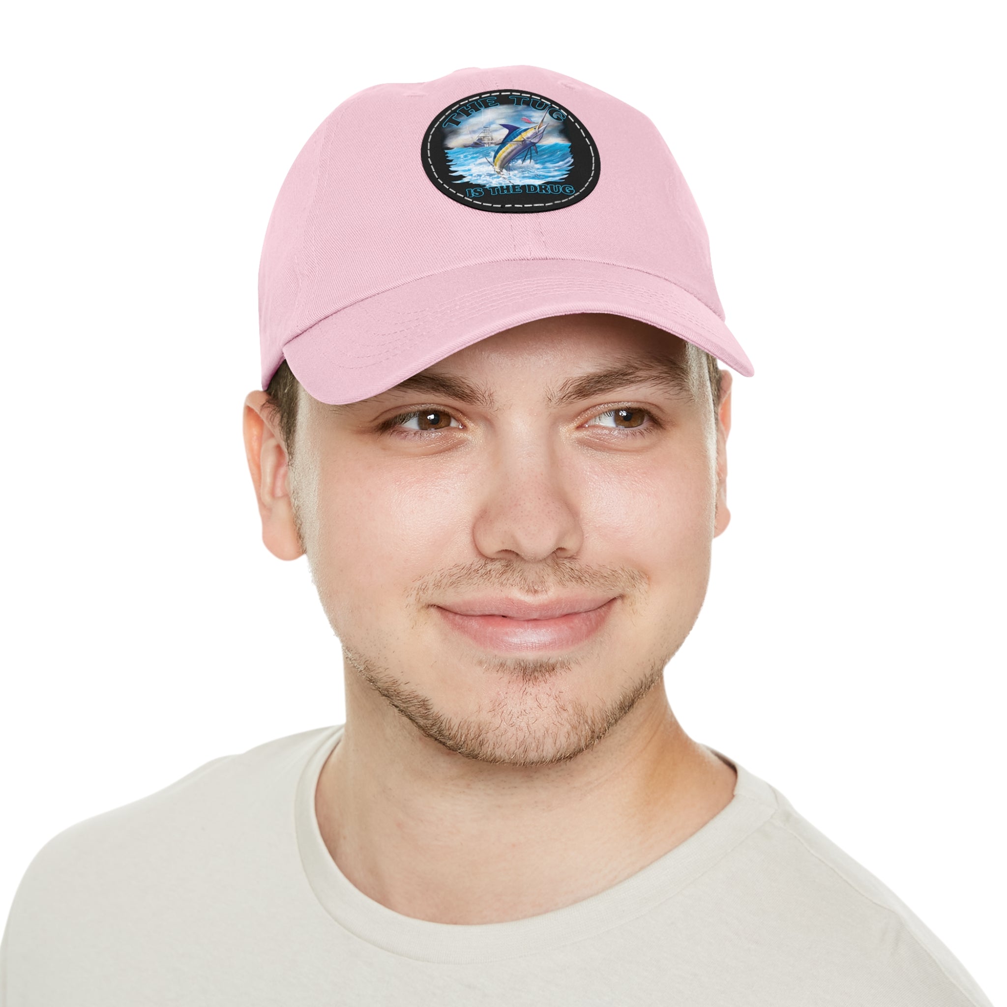 The Tug Is The Drug Dad Hat with Leather Patch, Casual Dad Cap, Summer Hat, Beachwear Accessory, Gift for Dad, Fishing Cap, Everyday Wear - Get Tight Gear
