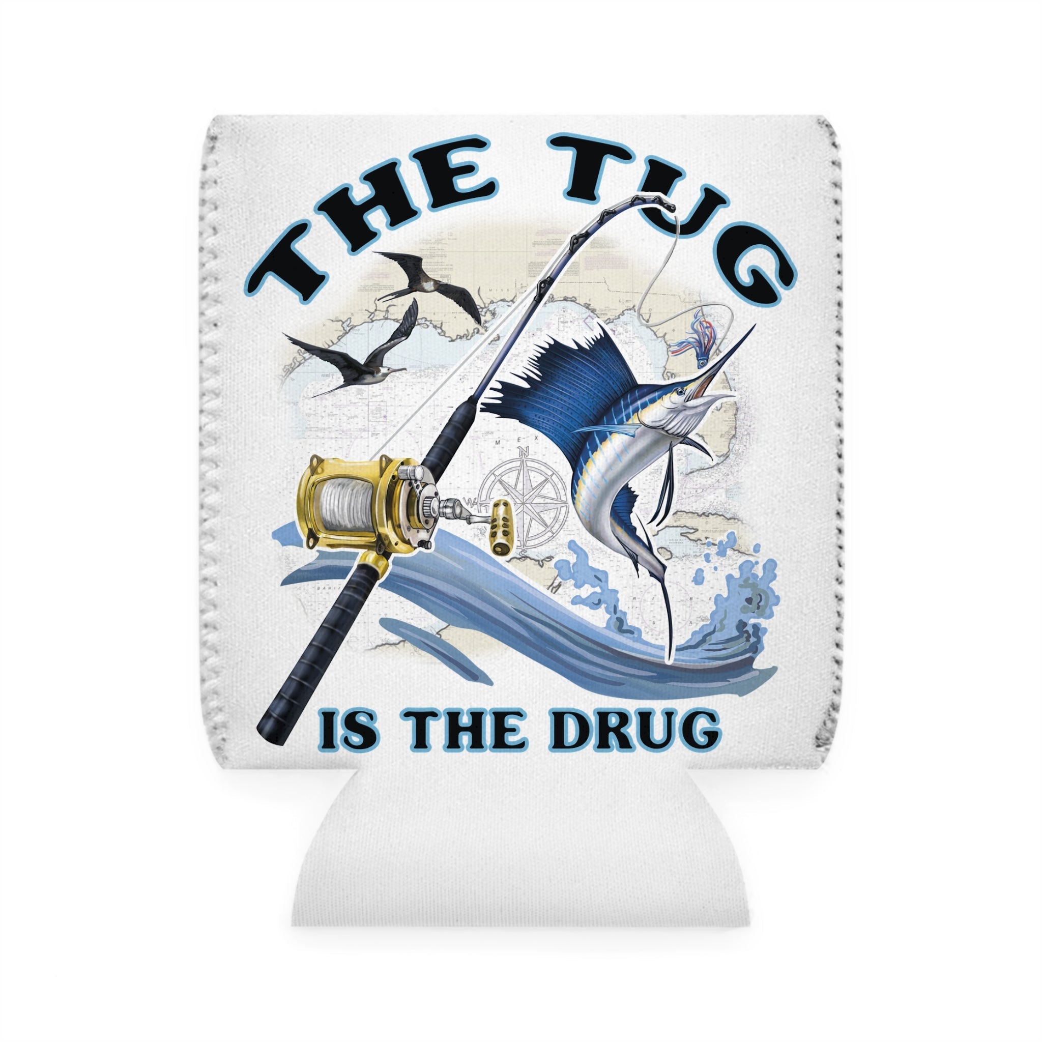 The Tug Is The Drug™ Fishing Can Cooler Sleeve - Perfect for Outdoor Enthusiasts - Get Tight Gear