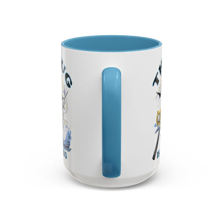 The Tug Is The Drug™ Fishing Enthusiast Accent Mug - Perfect Gift for Anglers, Coffee Lovers, Ocean Vibes, Fishing Gifts, Men & Women - Get Tight Gear