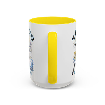 The Tug Is The Drug™ Fishing Enthusiast Accent Mug - Perfect Gift for Anglers, Coffee Lovers, Ocean Vibes, Fishing Gifts, Men & Women - Get Tight Gear