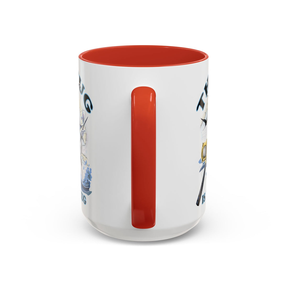 The Tug Is The Drug™ Fishing Enthusiast Accent Mug - Perfect Gift for Anglers, Coffee Lovers, Ocean Vibes, Fishing Gifts, Men & Women - Get Tight Gear