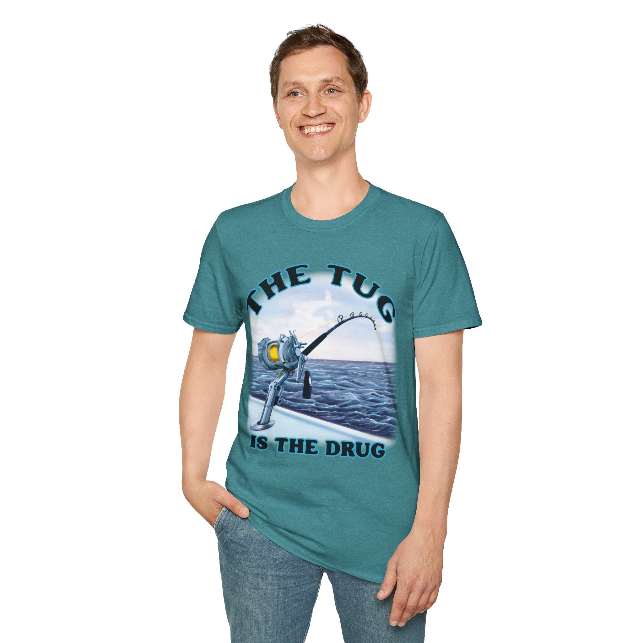 The Tug Is The Drug™ Fishing Enthusiast T-Shirt, Fun Fishing Tee, Fishing Gift, Outdoor Style, Summer Apparel, Angler Humor Shirt - Get Tight Gear