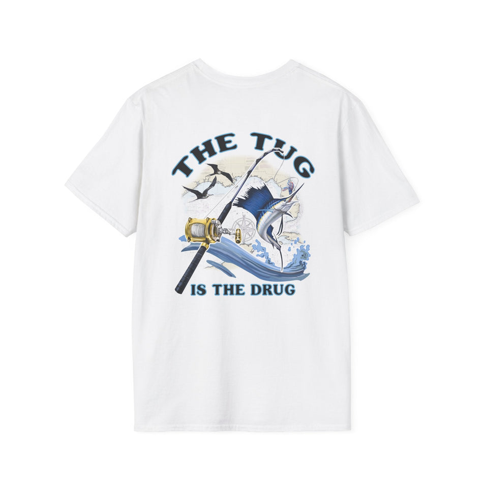 The Tug Is The Drug Fishing Enthusiast T-Shirt, The Tug is The Drug Tee, Outdoor Adventure Shirt, Casual Gift for Anglers, Summer Fishing Apparel - Get Tight Gear