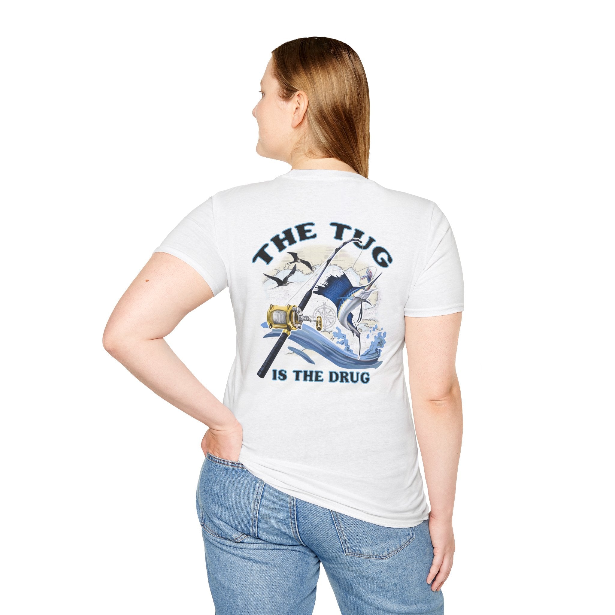 The Tug Is The Drug Fishing Enthusiast T-Shirt, The Tug is The Drug Tee, Outdoor Adventure Shirt, Casual Gift for Anglers, Summer Fishing Apparel - Get Tight Gear