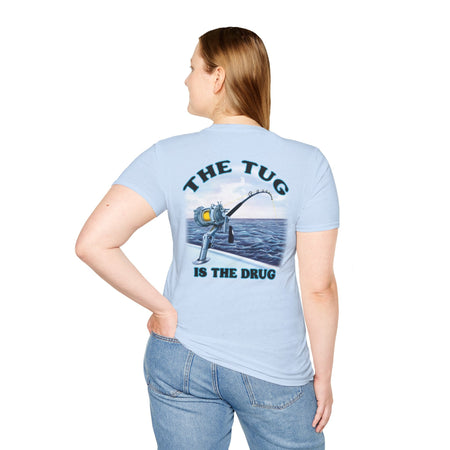 The Tug Is The Drug™ Fishing Enthusiast Unisex Softstyle T-Shirt | Coastal Vibes, Gift for Fishermen, Casual Wear, Outdoor Apparel, Beach Day - Get Tight Gear