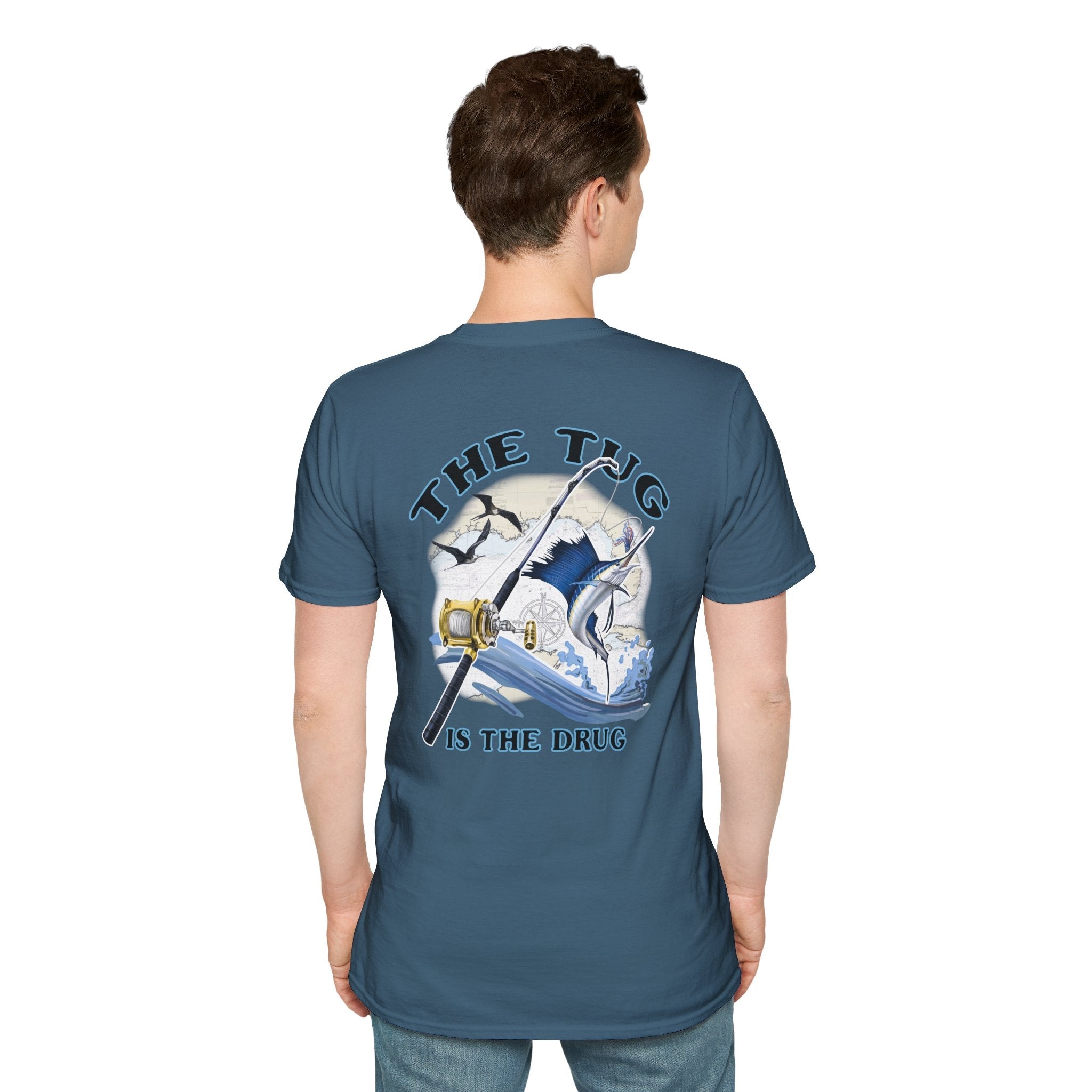 The Tug Is The Drug™ Fishing Enthusiast Unisex Softstyle T-Shirt | Coastal Vibes, Gift for Fishermen, Casual Wear, Outdoor Apparel, Beach Day - Get Tight Gear