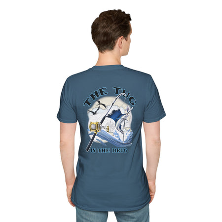 The Tug Is The Drug™ Fishing Enthusiast Unisex Softstyle T-Shirt | Coastal Vibes, Gift for Fishermen, Casual Wear, Outdoor Apparel, Beach Day - Get Tight Gear