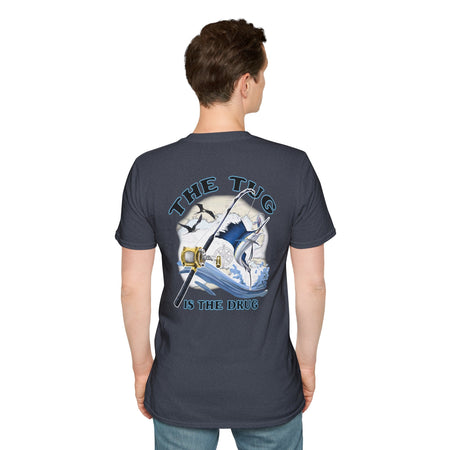 The Tug Is The Drug™ Fishing Enthusiast Unisex Softstyle T-Shirt | Coastal Vibes, Gift for Fishermen, Casual Wear, Outdoor Apparel, Beach Day - Get Tight Gear