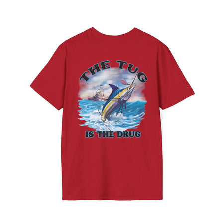 The Tug Is The Drug™ Fishing Enthusiast Unisex Softstyle T-Shirt | Coastal Vibes, Gift for Fishermen, Casual Wear, Outdoor Apparel, Beach Day - Get Tight Gear
