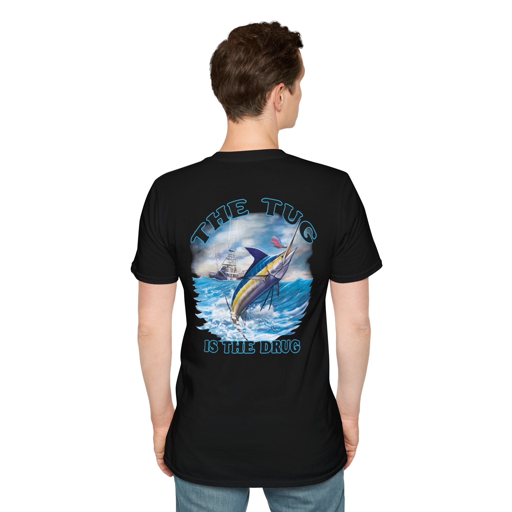 The Tug Is The Drug™ Fishing Enthusiast Unisex Softstyle T-Shirt | Coastal Vibes, Gift for Fishermen, Casual Wear, Outdoor Apparel, Beach Day - Get Tight Gear