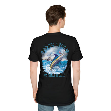 The Tug Is The Drug™ Fishing Enthusiast Unisex Softstyle T-Shirt | Coastal Vibes, Gift for Fishermen, Casual Wear, Outdoor Apparel, Beach Day - Get Tight Gear