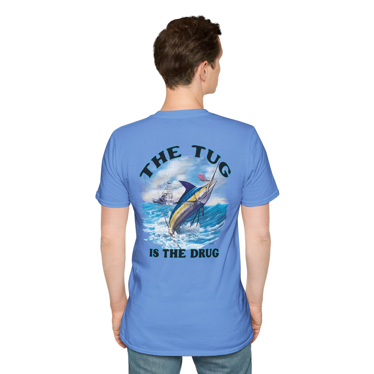 The Tug Is The Drug™ Fishing Enthusiast Unisex Softstyle T-Shirt | Coastal Vibes, Gift for Fishermen, Casual Wear, Outdoor Apparel, Beach Day - Get Tight Gear
