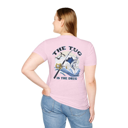 The Tug Is The Drug™ Fishing Enthusiast Unisex Softstyle T-Shirt | Coastal Vibes, Gift for Fishermen, Casual Wear, Outdoor Apparel, Beach Day - Get Tight Gear