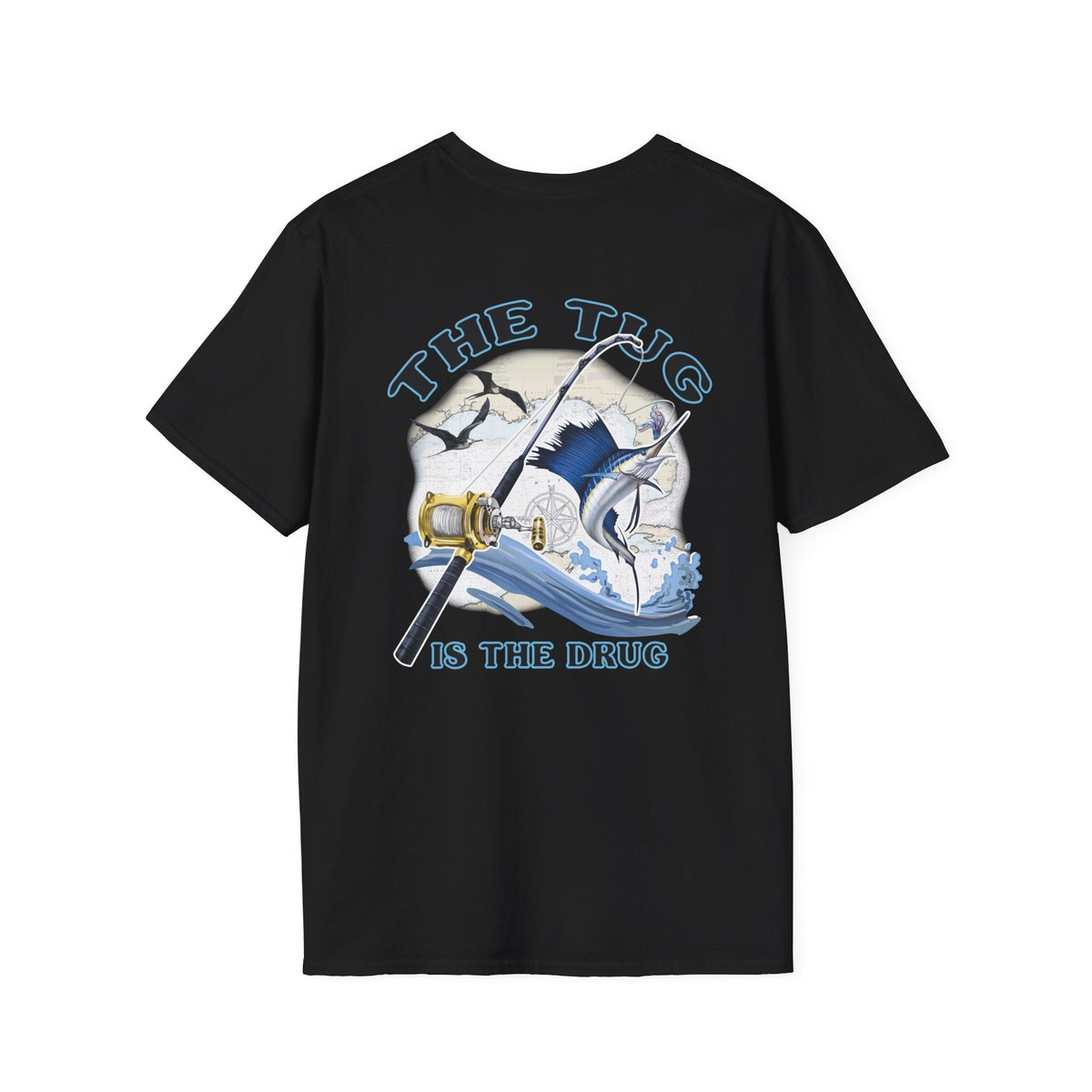 The Tug Is The Drug™ Fishing Enthusiast Unisex Softstyle T-Shirt | Coastal Vibes, Gift for Fishermen, Casual Wear, Outdoor Apparel, Beach Day - Get Tight Gear