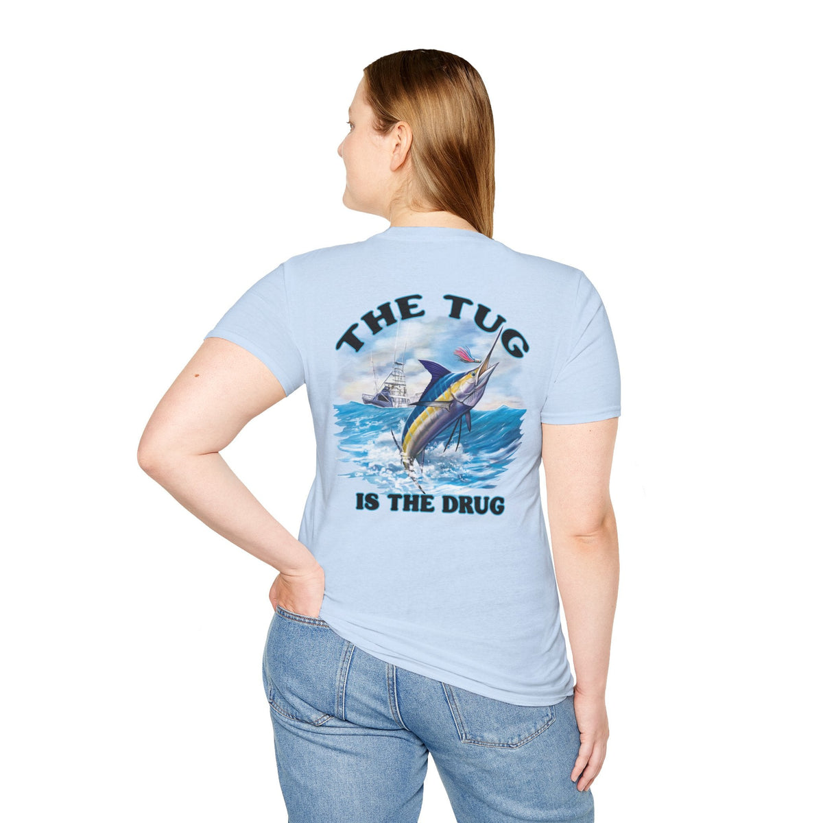 The Tug Is The Drug™ Fishing Enthusiast Unisex Softstyle T-Shirt | Coastal Vibes, Gift for Fishermen, Casual Wear, Outdoor Apparel, Beach Day - Get Tight Gear
