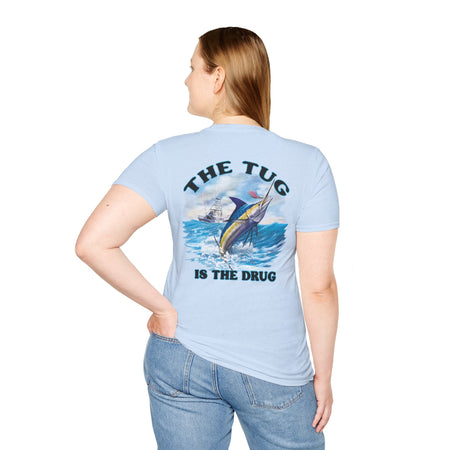 The Tug Is The Drug™ Fishing Enthusiast Unisex Softstyle T-Shirt | Coastal Vibes, Gift for Fishermen, Casual Wear, Outdoor Apparel, Beach Day - Get Tight Gear