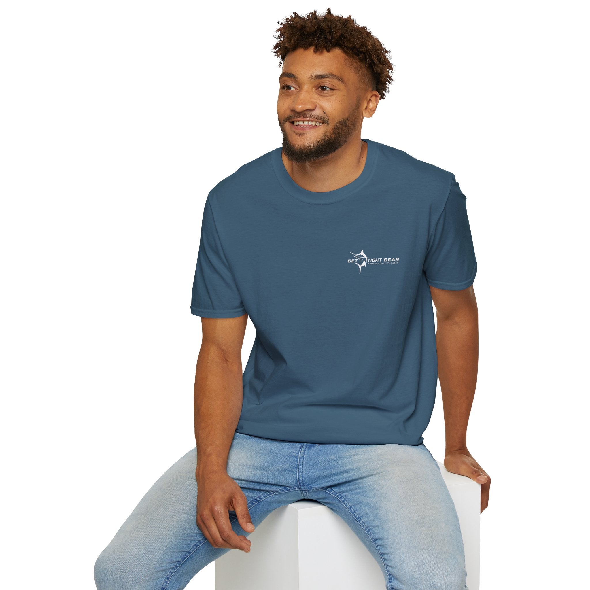 The Tug Is The Drug™ Fishing Enthusiast Unisex Softstyle T-Shirt | Coastal Vibes, Gift for Fishermen, Casual Wear, Outdoor Apparel, Beach Day - Get Tight Gear
