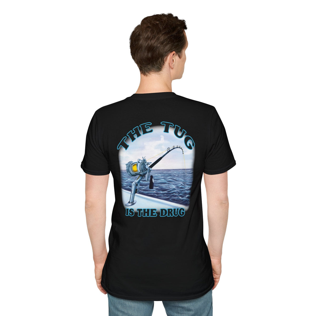 The Tug Is The Drug™ Fishing Enthusiast Unisex Softstyle T-Shirt | Coastal Vibes, Gift for Fishermen, Casual Wear, Outdoor Apparel, Beach Day - Get Tight Gear