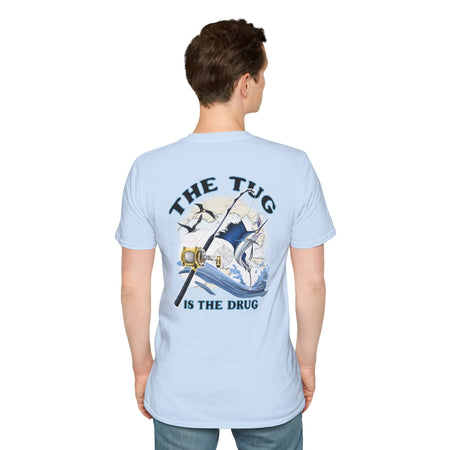 The Tug Is The Drug™ Fishing Enthusiast Unisex Softstyle T-Shirt | Coastal Vibes, Gift for Fishermen, Casual Wear, Outdoor Apparel, Beach Day - Get Tight Gear