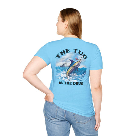 The Tug Is The Drug™ Fishing Enthusiast Unisex Softstyle T-Shirt | Coastal Vibes, Gift for Fishermen, Casual Wear, Outdoor Apparel, Beach Day - Get Tight Gear