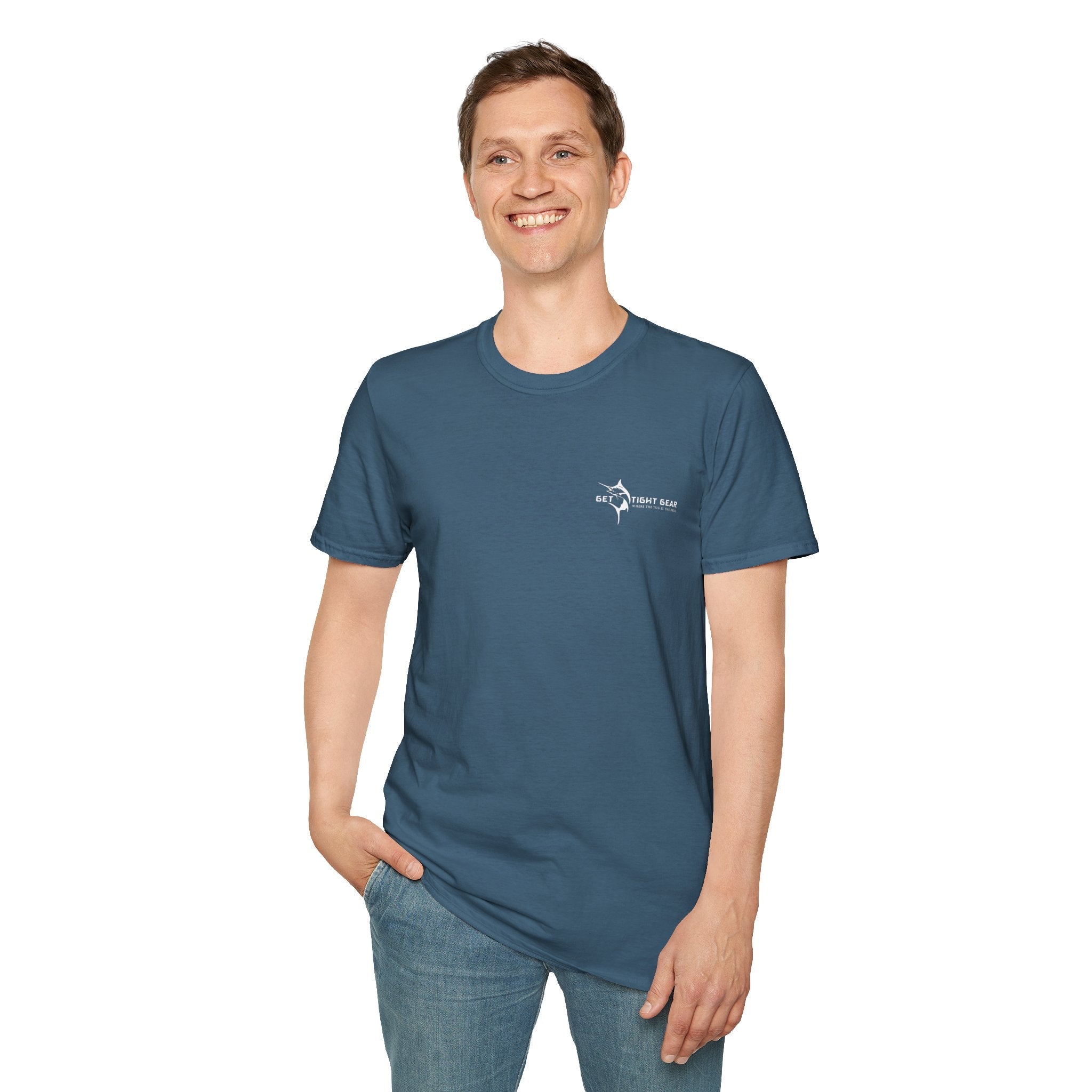 The Tug Is The Drug™ Fishing Enthusiast Unisex Softstyle T-Shirt | Coastal Vibes, Gift for Fishermen, Casual Wear, Outdoor Apparel, Beach Day - Get Tight Gear