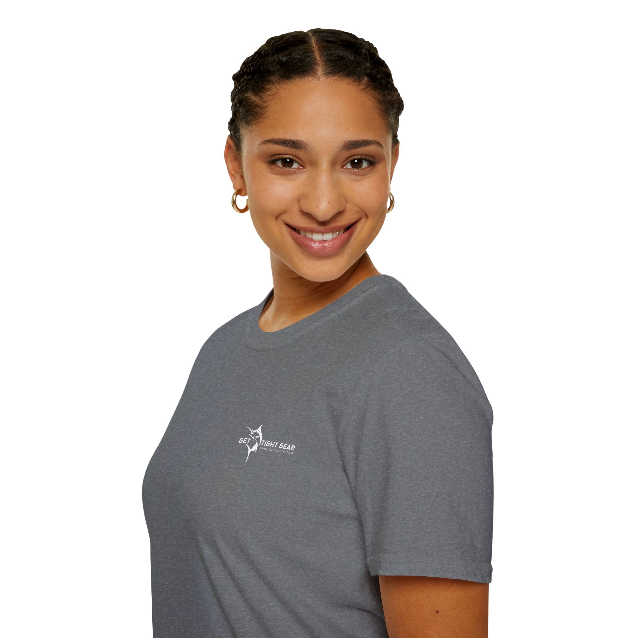 The Tug Is The Drug™ Fishing Enthusiast Unisex Softstyle T-Shirt | Coastal Vibes, Gift for Fishermen, Casual Wear, Outdoor Apparel, Beach Day - Get Tight Gear