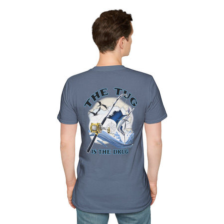 The Tug Is The Drug™ Fishing Enthusiast Unisex Softstyle T-Shirt | Coastal Vibes, Gift for Fishermen, Casual Wear, Outdoor Apparel, Beach Day - Get Tight Gear