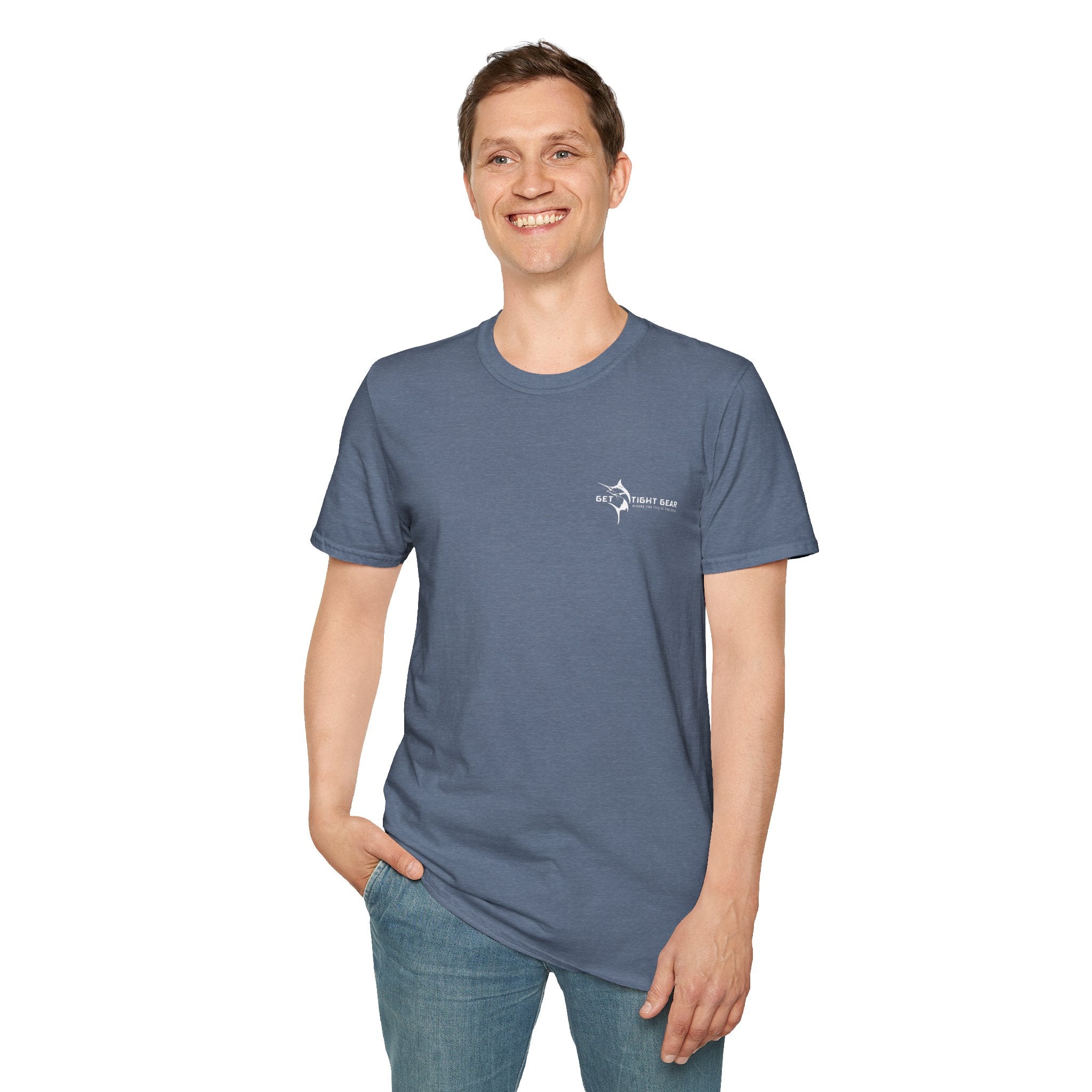 The Tug Is The Drug™ Fishing Enthusiast Unisex Softstyle T-Shirt | Coastal Vibes, Gift for Fishermen, Casual Wear, Outdoor Apparel, Beach Day - Get Tight Gear