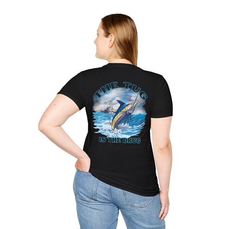 The Tug Is The Drug™ Fishing Enthusiast Unisex Softstyle T-Shirt | Coastal Vibes, Gift for Fishermen, Casual Wear, Outdoor Apparel, Beach Day - Get Tight Gear