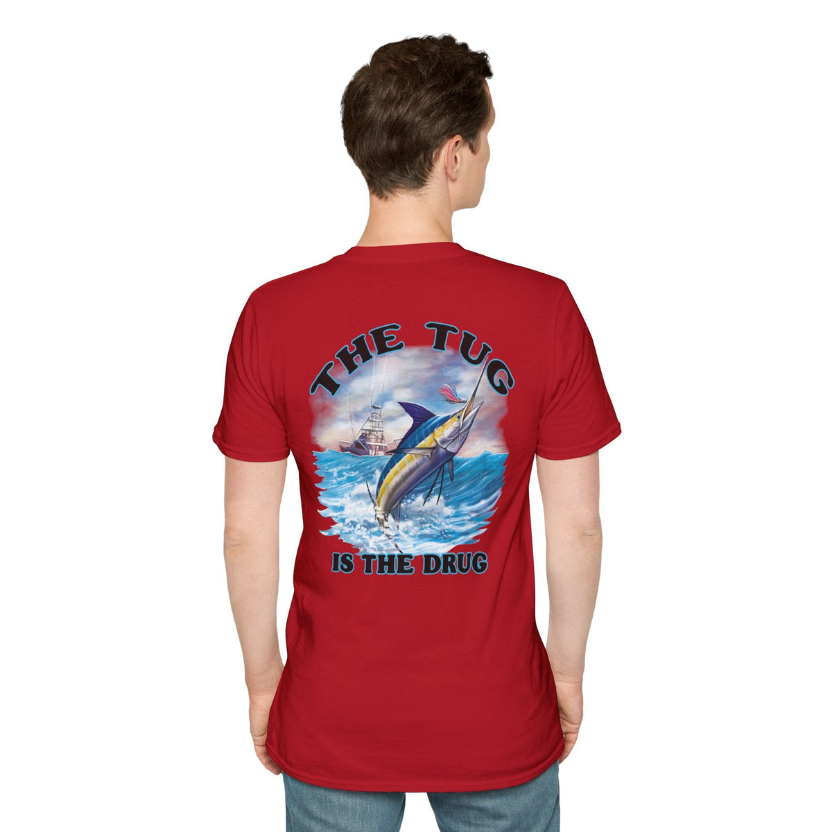 The Tug Is The Drug™ Fishing Enthusiast Unisex Softstyle T-Shirt | Coastal Vibes, Gift for Fishermen, Casual Wear, Outdoor Apparel, Beach Day - Get Tight Gear